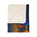 Santa at the Nativity Sherpa Blanket | Christian Christmas Throw - Encore2wo60" × 80"Beige