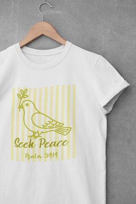 Seek Peace Comfort Colors Dove T-Shirt - Encore2woWhiteS