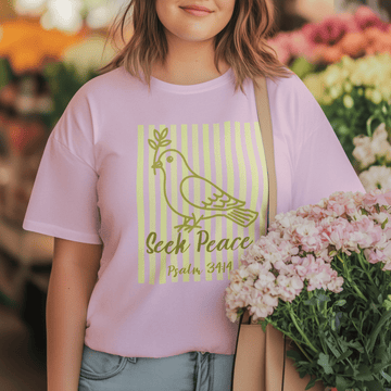 Seek Peace Comfort Colors Dove T-Shirt - Encore2woBlossomS