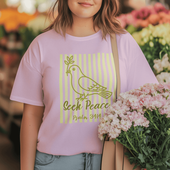 Seek Peace Comfort Colors Dove T-Shirt - Encore2woBlossomS