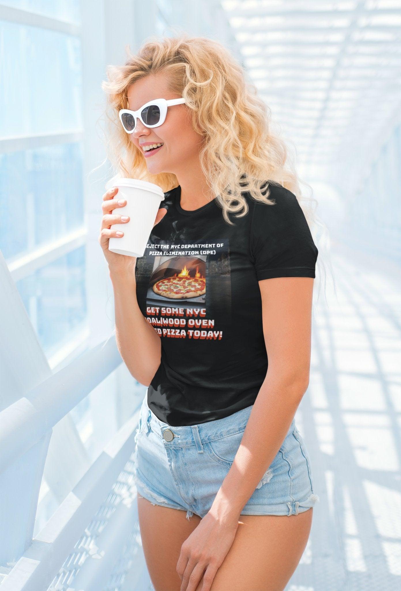 Stylish NYC DPE Pizza Elimination T-Shirt | Coal Oven | Wood Oven | Pizza Ban | Free Shipping - Encore2woBlackS