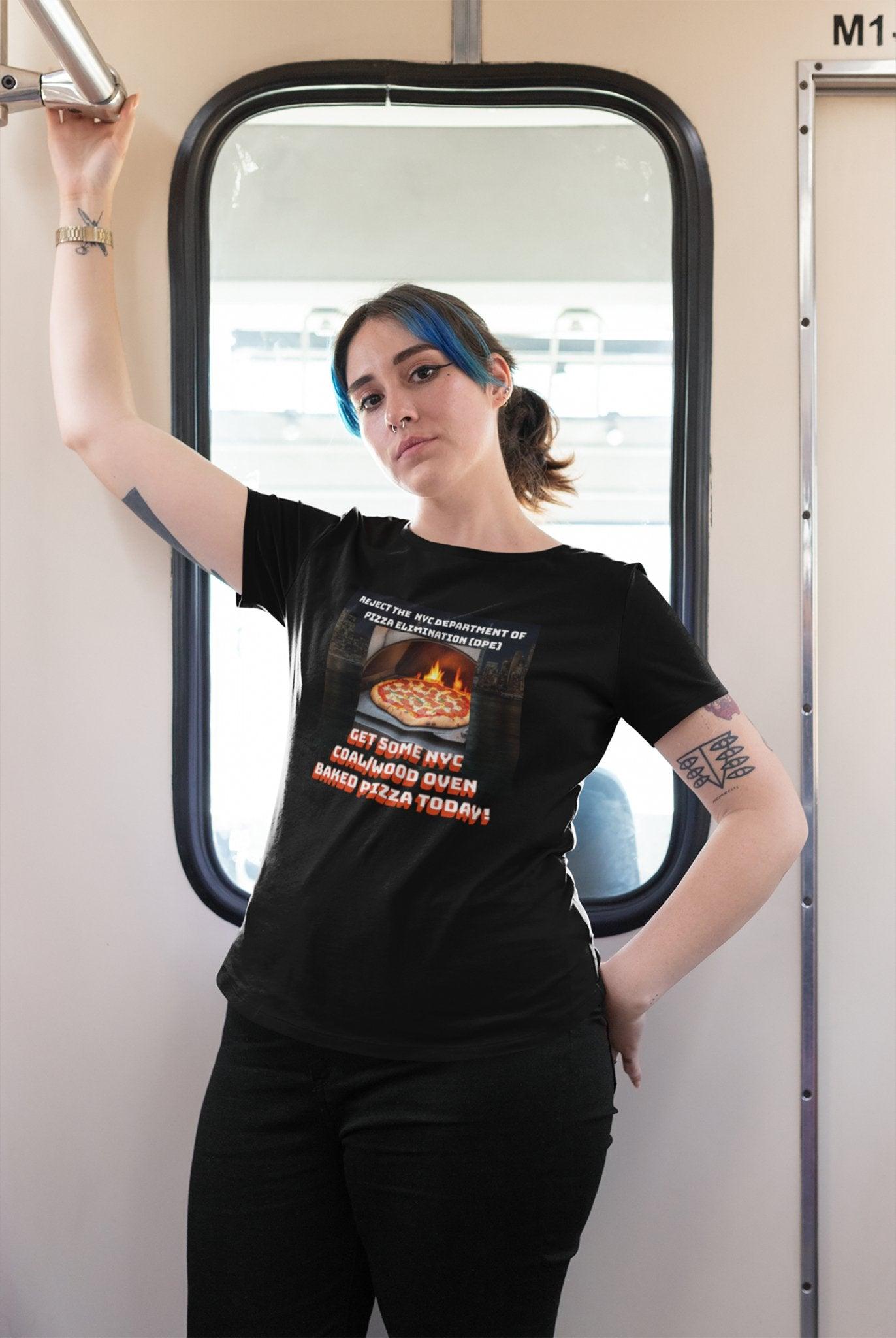 Stylish NYC DPE Pizza Elimination T-Shirt | Coal Oven | Wood Oven | Pizza Ban | Free Shipping - Encore2woBlackS