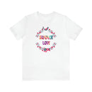 Summer Love T-Shirt with Flowers Floral Print Tee Vibrant and Romantic Shirt - Encore2woWhiteS