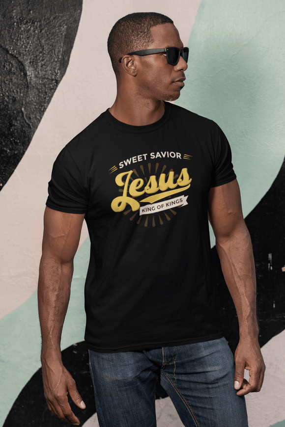 Sweet Savior Jesus King of Kings Tee Christian Faith Shirt - Encore2woBlackS