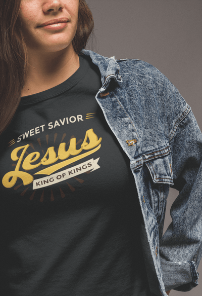 Sweet Savior Jesus King of Kings Tee Christian Faith Shirt - Encore2woBlackS
