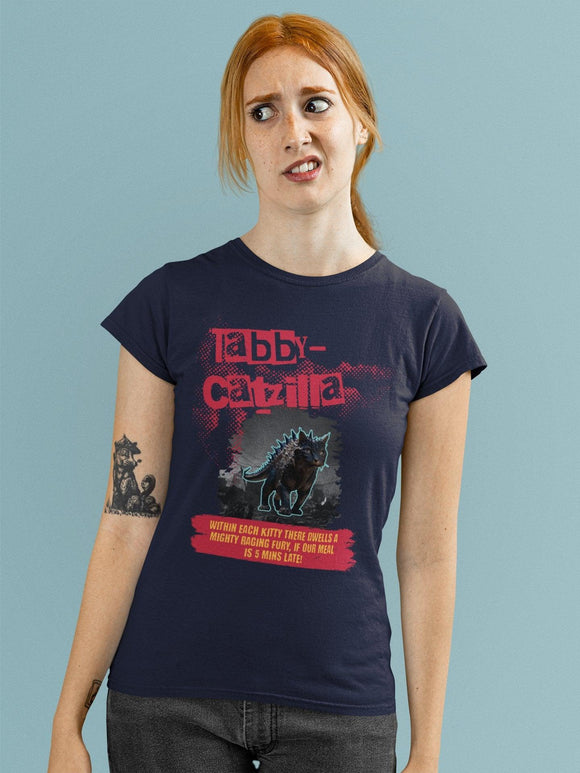 TabbyCatZilla Funny, based on God - Zilla Character T-Shirt - Encore2woWhiteS