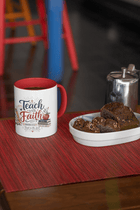 Teach with Faith Proverbs 3:5-6 Christian Teacher Mug – 11 oz - Encore2wo11ozRed