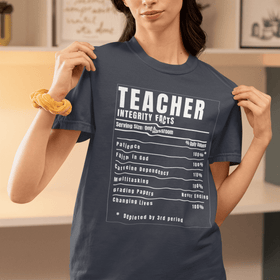Teacher Nutrition Facts Shirt – Funny Teacher Appreciation Gift Tee – Christian Teacher Back to School Shirt - Encore2woBerryS