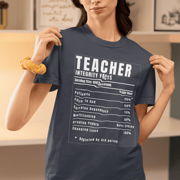 Teacher Nutrition Facts Shirt – Funny Teacher Appreciation Gift Tee – Christian Teacher Back to School Shirt - Encore2woBerryS