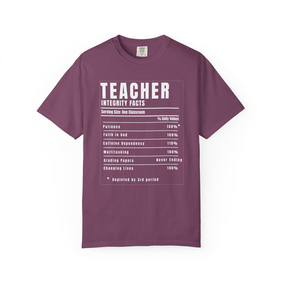 Teacher Nutrition Facts Shirt – Funny Teacher Appreciation Gift Tee – Christian Teacher Back to School Shirt - Encore2woChiliS