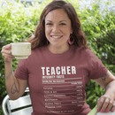 Teacher Nutrition Facts Shirt – Funny Teacher Appreciation Gift Tee – Christian Teacher Back to School Shirt - Encore2woChiliS