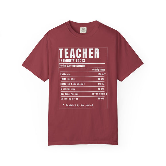 Teacher Nutrition Facts Shirt – Funny Teacher Appreciation Gift Tee – Christian Teacher Back to School Shirt - Encore2woChiliS