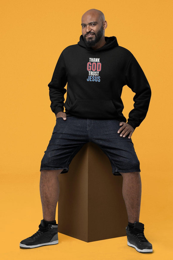 Thank God Trust Jesus Hoodie | Faith - Inspired Unisex Sweatshirt - Encore2woNavyS