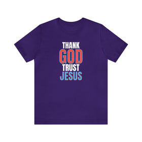 Thank God Trust Jesus T-Shirt | Bold Faith - Inspired Tee - Encore2woTeam PurpleS