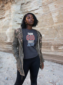 Thank God, Trust Jesus T-Shirt Faith - Inspired Tee Bold Design - Encore2woTeam PurpleS