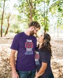 Thank God, Trust Jesus T-Shirt Faith - Inspired Tee Bold Design - Encore2woTeam PurpleS