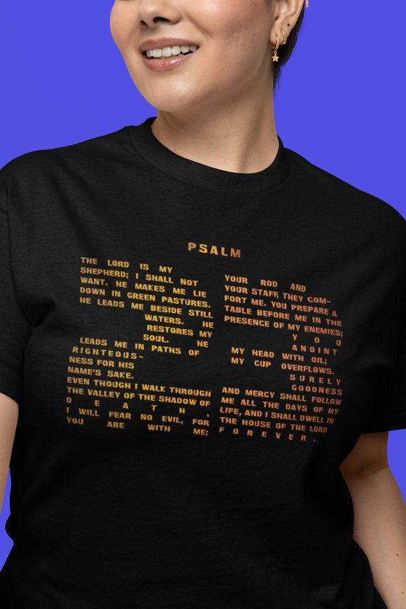 Thanksgiving Psalm 23 Number 23 T-Shirt Unisex Family Friendly - Encore2woBlackS