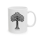 Tree of Life Ceramic Mug - Black & White Floral Design - Encore2wo11oz