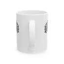 Tree of Life Ceramic Mug - Black & White Floral Design - Encore2wo11oz