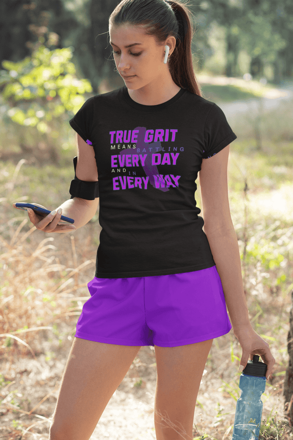 True Grit Battling Every Day Motivational T-Shirt Tee - Encore2woBlackS