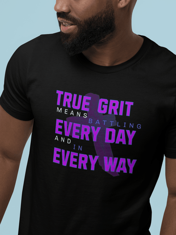 True Grit Motivational T-Shirt - Battling Every Day - Encore2woBlackS