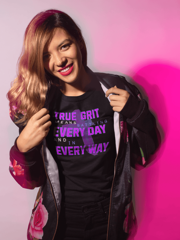 True Grit Motivational T-Shirt - Battling Every Day - Encore2woBlackS