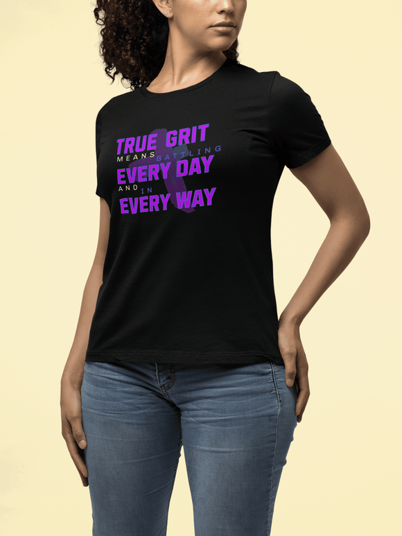 True Grit Motivational T-Shirt - Battling Every Day - Encore2woBlackS
