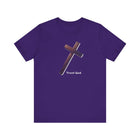 Trust God Wooden Cross Inspirational Christian Graphic Tee - Encore2woTeam PurpleS