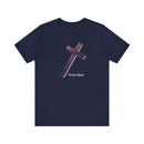Trust God Wooden Cross Inspirational Christian Graphic Tee - Encore2woNavyS
