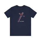Trust God Wooden Cross Inspirational Christian Graphic Tee - Encore2woNavyS
