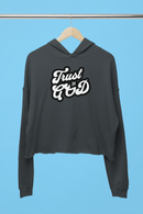 Trust in God Cropped Raw Edge Hoodie Womens Christian Sweatshirt - Encore2woLight PinkXS