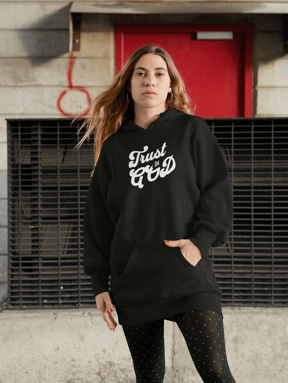 Trust in God Hoodie Dress Christian Casual Womens Apparel - Encore2woLight GreyXS