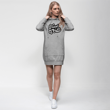 Trust in God Hoodie Dress Christian Casual Womens Apparel - Encore2woLight GreyXS