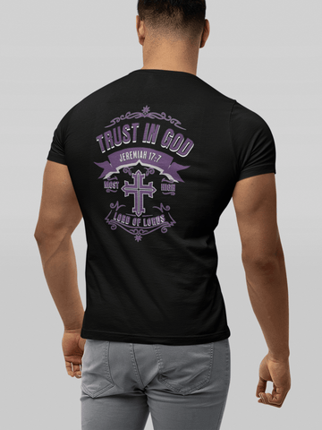 Trust in God Jeremiah 17:7 Christian Graphic Tee Faith Inspired Shirt - Encore2woBlackS