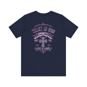 Trust in God Jeremiah 17:7 Christian Graphic Tee Faith Inspired Shirt - Encore2woNavyS
