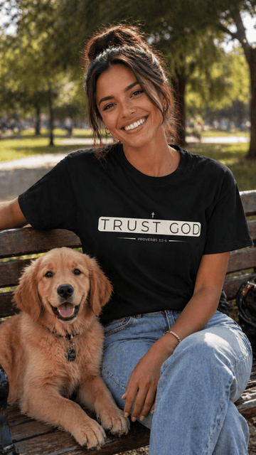 Trust in God Minimalist Design T-Shirt - Encore2woBlackS