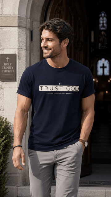 Trust in God Minimalist Design T-Shirt - Encore2woNavyS