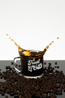 Trust in God Retro Clear Glass Mug – 10oz Christian Coffee Cup - Encore2wo10oz