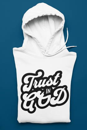 Trust in God Retro Hoodie Vintage Christian Faith Sweatshirt - Encore2woWhiteS