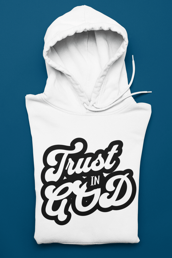 Trust in God Retro Hoodie Vintage Christian Faith Sweatshirt - Encore2woWhiteS