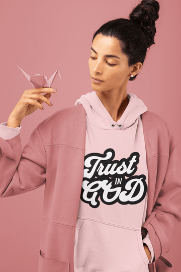 Trust in God Retro Hoodie Vintage Christian Faith Sweatshirt - Encore2woLight PinkS