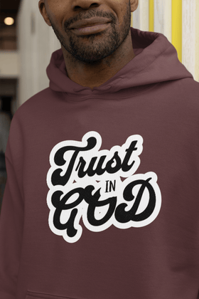 Trust in God Retro Hoodie Vintage Christian Faith Sweatshirt - Encore2woMaroonS