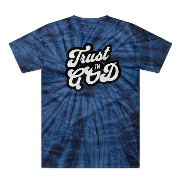 Trust in God Tonal Spider Tie Dye Christian Graphic Tee - Encore2woNavyUnisexS