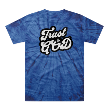 Trust in God Tonal Spider Tie Dye Christian Graphic Tee - Encore2woBlueUnisexS