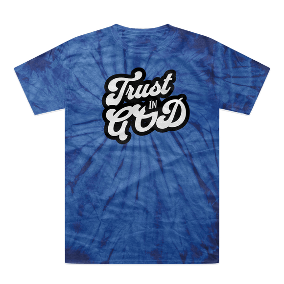 Trust in God Tonal Spider Tie Dye Christian Graphic Tee - Encore2woBlueUnisexS