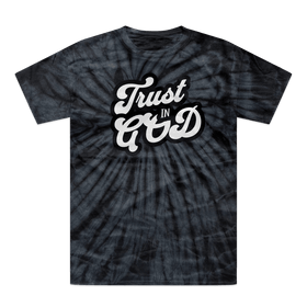 Trust in God Tonal Spider Tie Dye Christian Graphic Tee - Encore2woBlackUnisexS