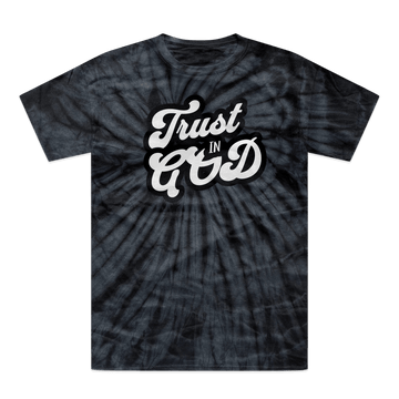 Trust in God Tonal Spider Tie Dye Christian Graphic Tee - Encore2woBlackUnisexS
