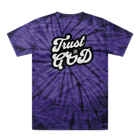 Trust in God Tonal Spider Tie Dye Christian Graphic Tee - Encore2woPurpleUnisexS