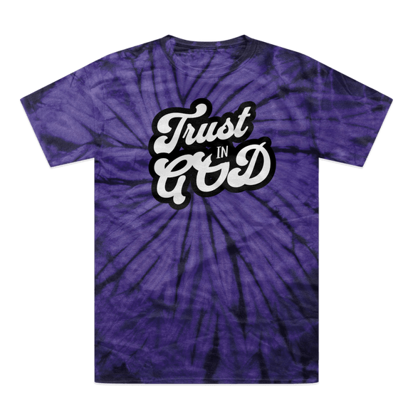 Trust in God Tonal Spider Tie Dye Christian Graphic Tee - Encore2woPurpleUnisexS