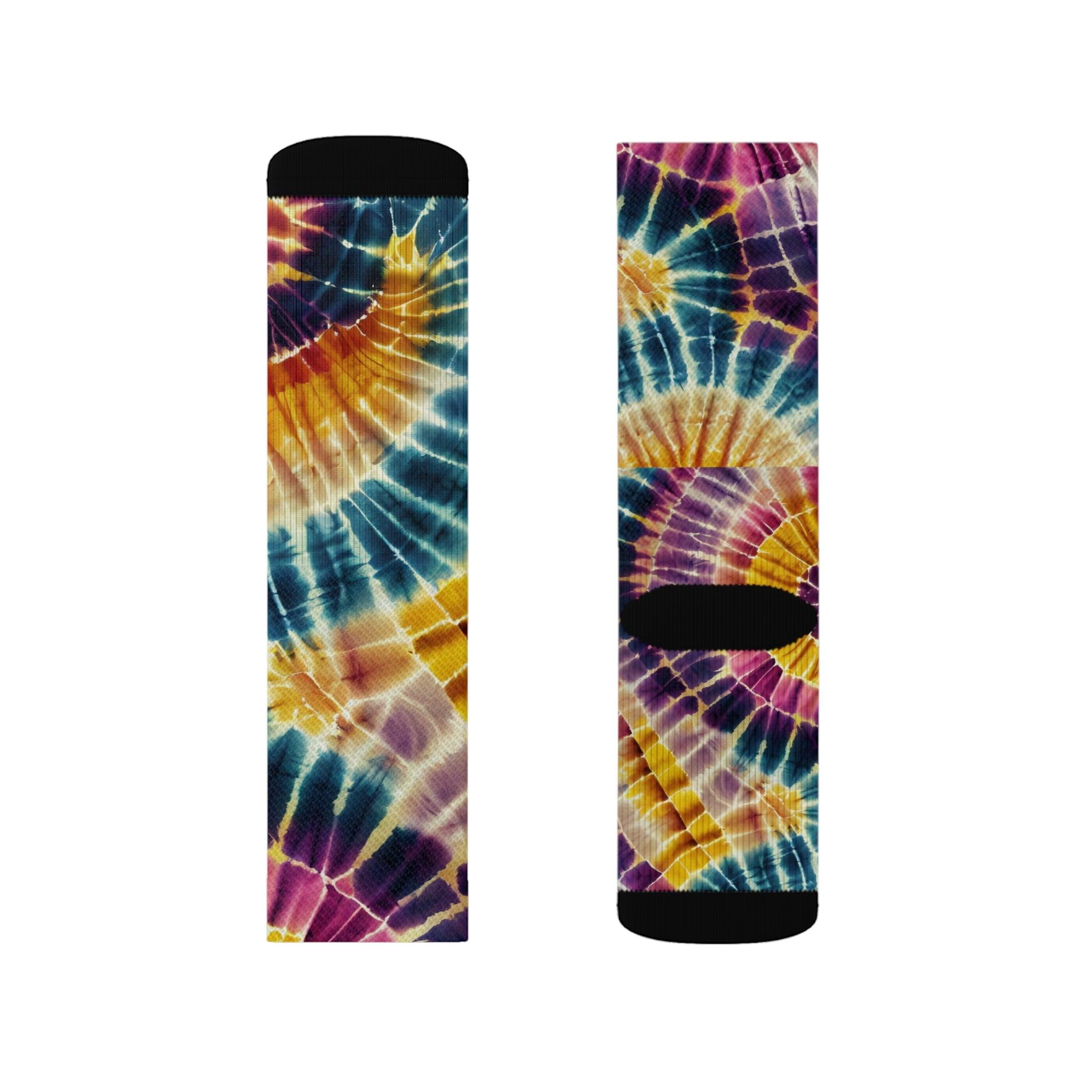 Unique Tie - Dye Pattern Mismatched Socks Trendy Colorful Footwear - Encore2woM